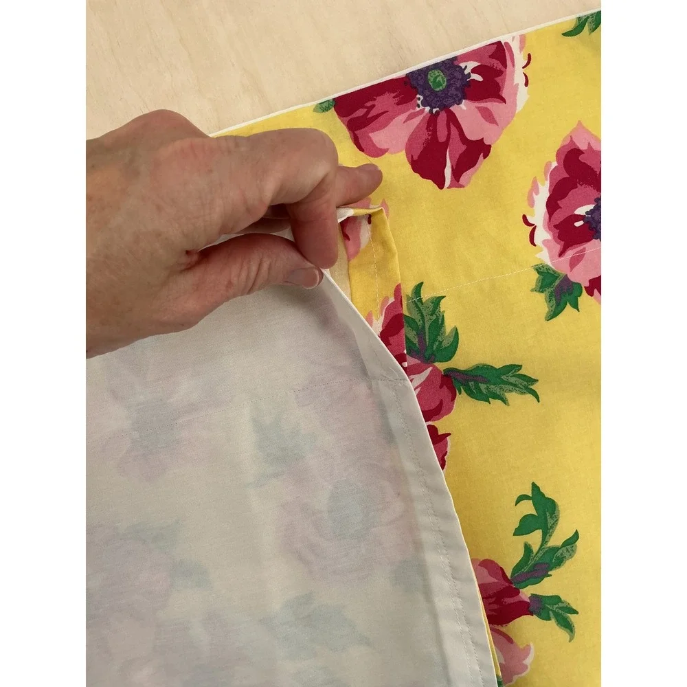 Ralph Lauren Chelsea Valance Custom Set Yellow Floral Poppy 14x166 14x82 2pc